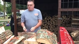 How to unload and stack 55 firewood bundles