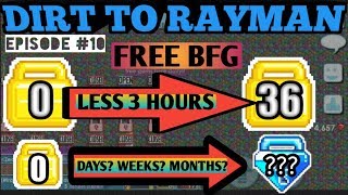 Getting Rich in Free BFG WORLDS (DIRT TO RAYMAN EPISODE #10) | GROWTOPIA