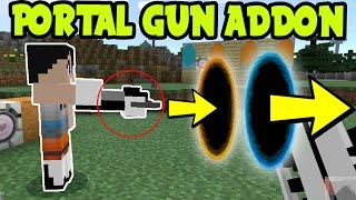 Minecraft Pocket Edition PORTAL GUN! MCPE Portal Addon and Behavior Pack! Minecraft Pocket Edition