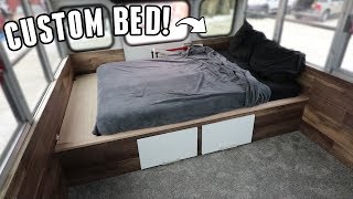Adventure Bus Build Pt 10 - Custom Folding Bed with Storage!