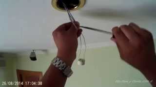 Como cambiar bombilla halogena MR16 12v. por GU 10 220v.led (Grabado con SJ 4000)