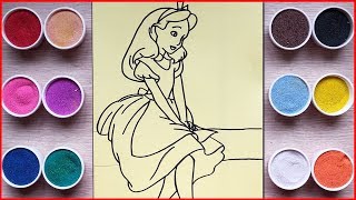 Đồ chơi tô màu tranh cát công chúa Alice - Colored sand painting Alice princess toys (Chim Xinh)