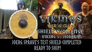 Viking shield completed for Joerg Sprave's Time Traveling Viking challenge