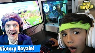 My 10 Year Old Little Brother Plays Like Ninja On Fortnite!