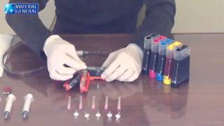 CISS Continuous Ink Supply System Air Bubble Removal - Sistema tinta continua eliminar aire burbujas