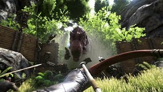 ARK (новое время № 2) первая встреча с дино