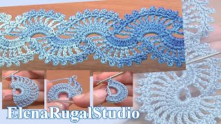 Crochet Tape Lace Tutorial 5 part 1 of 2 Padrões De Crochê