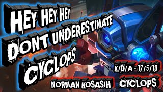 17 kills Cyclops destroyed whole enemies!!Gameplay by Indonesia No. 1 Cyclops -  Norman Kosasih | ML