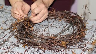 Новогодний венок: как сделать основу из березовых веток