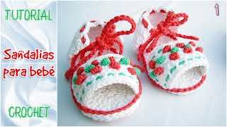 Sandalias de verano - TODOS LOS TALLES (Parte 1) CROCHET bebé paso a paso