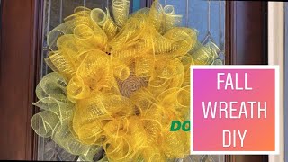 How To Make A Fall Wreath 2019 / Sunflower Deco Mesh Wreath DIY ( under $10 Dlls )