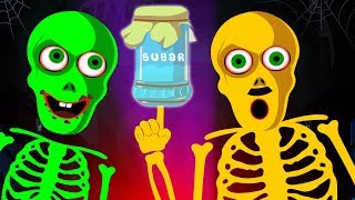 Halloween Songs - Johny Johny Yes Papa With Skeletons | Funny Skeletons Halloween Songs