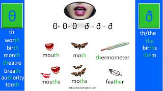 ESL VOICED 'TH' AND UNVOICED 'TH' CONSONANT SOUND PAIR for ESL| EASY NATIVE ENGLISH