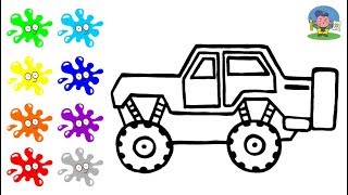 Как нарисовать МАШИНУ МОНСТР ТРАК / Мультик Раскраска МАШИНА / How to draw a MONSTER TRUCK MACHINE
