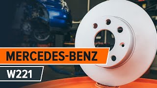 How to replace front brake discs and front brake pads on MERCEDES-BENZ S W221 TUTORIAL | AUTODOC