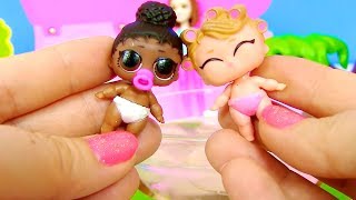 Куклы Лол Мультик! Барби Нянька для Пупсов Лол! Сюрпризы Лол от Бабушки для Вампирины