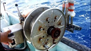 Fishing deep sea using large and powerful electric reel