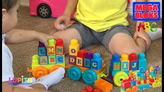 ABC Train Mega Blocks Learn Alphabet letters ABCDEFGHIJKLMNOPQRSTUVWXYZ