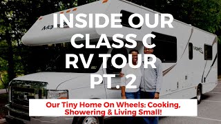 Indoor Class C RV Tour Pt 2: Thor Majestic 28a Cruise America | Tiny Home on Wheels Full Time Living