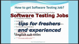 How to get JOB in Software Testing | tips to land QA jobs