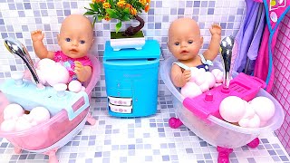 Baby Born Twins Bath Time & Dress up!