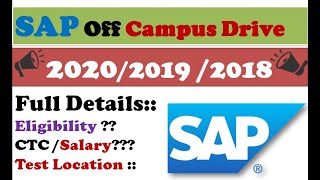 SAP Recruitment for 2020/2019/2018 Batch | Fresher can Apply | Developer job!!