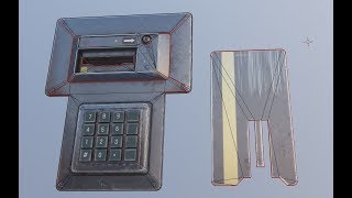 texturing a door keylock card reader in substance painter