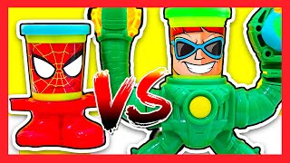 Play Doh Marvel Avengers Can Heads Spiderman y Doctor Octopus