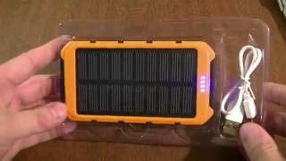 PowerBank с солнечной панелью из Китая(Solar Panel 2A 1A Battery Power Bank)