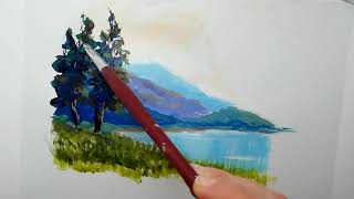 PAISAGEM - Tinta acrílica - Parte 1 - Tons de distanciamento!