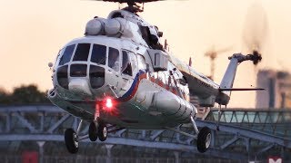 Вертолет Ми-8АМТ-1  посадка  и взлет -  вертолетная площадка ДБР-481