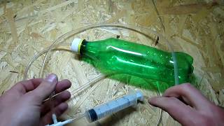 Как сделать вакуумный насос. Простой насос из шприца /  How to make a vacuum pump