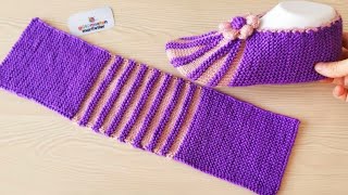 Karpuz dilimi patik modeli yapılışı / İki şiş ile patik modelleri yapılışı / Yeni patik örnekleri