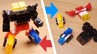 [LEGO Mini Robot Tutorial] Combiner Transformer Mecha with 4 vehicles (similar with Megazord)