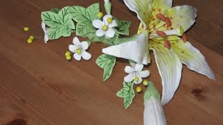 Часть1 Как изготовить из мастики цветочную композицию с лилией