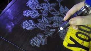 ГРАВИРОВКА РОЗ НА СТЕКЛЕ 2 ЧАСТЬ,\\THE ENGRAVED ROSES ON THE GLASS PART 2