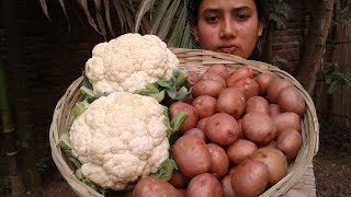 Aloo Kopi Recipe | Cauliflower and Potato Stir Fry for Lunch | Cooking By Street Village Food