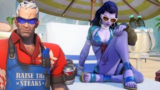 Дуэли с летними скинами Overwatch