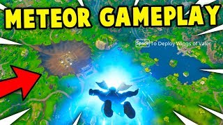 *NEW* METEOR CRASH GAMEPLAY! DUSTY DEPOT/DIVOT DESTROYED GAMEPLAY! (Fortnite New Season 4)