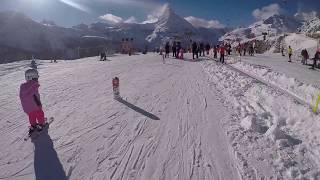 マッターホルン！ バイリンガル双子 初めてのスキー！　The Girls Skiing for the first time at Matterhorn!
