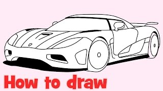 How to draw a car Koenigsegg Agera R step by step supercar