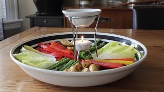Bagna Cauda - Hot Garlic & Anchovy Vegetable Dip Recipe - Fancy Super Bowl Dip