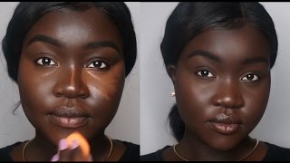 How to apply Foundation, Concealer, & Highlight (Dark Skin)