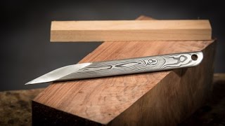 Making a Japanese Marking Knife from Damascus Steel
