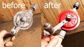 Реставрация ручной дрели, восстановление, Restoration of drill