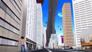 [MMD giantess 巨大娘]ビルの隙間から見える巨大娘/giantess seen from the crevice of the building