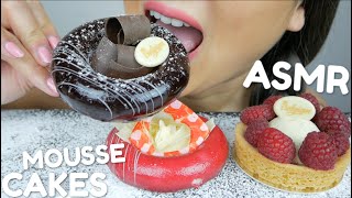 ASMR RING MOUSSE CAKES & Raspberry Tart | Soft Relaxing Eating Sounds | N.E ASMR