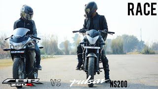 CBR 250r VS Pulsar NS200 RACE | CBR 250 - 0 to 100 test