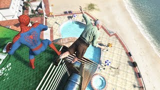 GTA 5 Water Ragdolls | SPIDERMAN Jumps/Fails (Euphoria physics | Funny Moments)