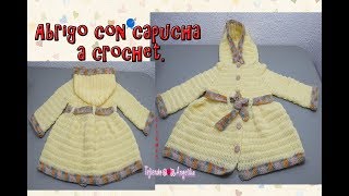 ABRIGO CON CAPUCHA PARA NIÑA A CROCHET. |Tejiendo con angélika|